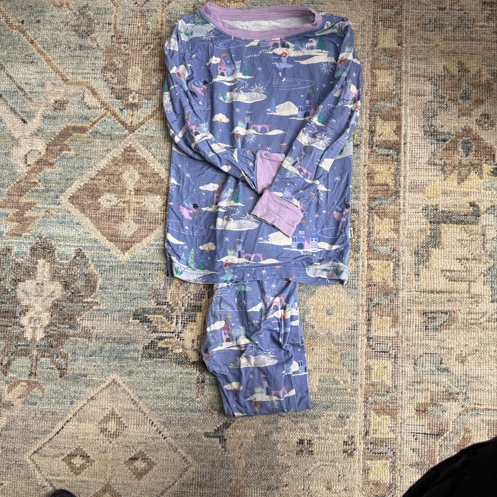 Little Sleepies Kids Pajama Set in Purple and White